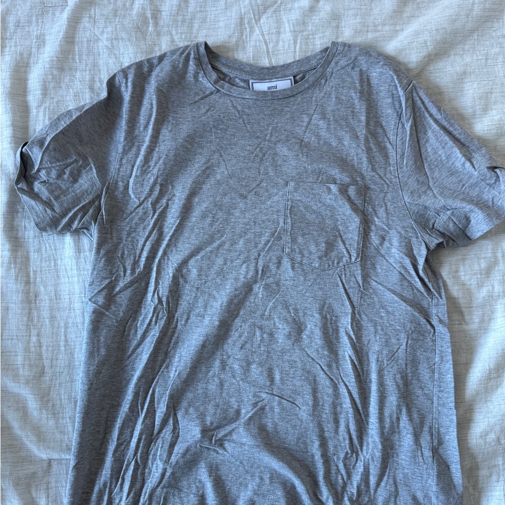 Ami Light Gray Short Sleeve Tee
